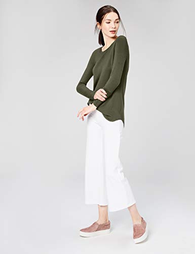 AMAZON ESSENTIALS WOMEN’S SUPERSOFT TERRY REGULAR-FIT LONG-SLEEVE SHIRTTAIL HEM SHIRT (PREVIOUSLY DAILY RITUAL), OLIVE, X-SMALL