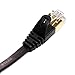 Tera Grand - 50FT - CAT7 10 Gigabit Ethernet Ultra Flat Patch Cable for Modem Router LAN Network, Gold Plated Shielded RJ45 Connectors, Faster Than CAT6a CAT6 CAT5e, Black