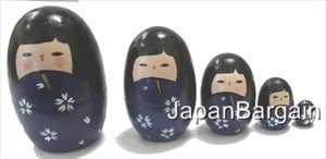 Blue Matryoshka Kokeshi Nesting Doll #MD2/P