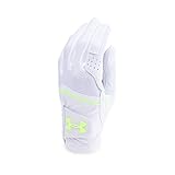 Under Armour Women's CoolSwitch Golf Glove,White (101)/Lime Fizz, Left Hand Medium