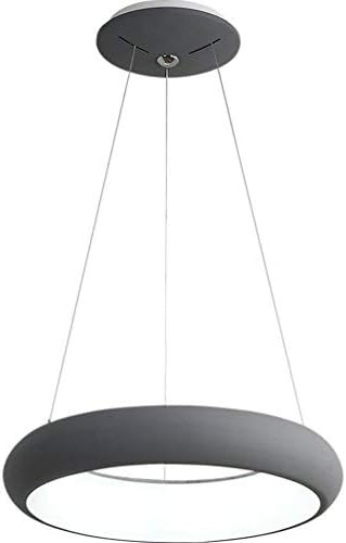 24W Modern LED B Pendant Light Minimalist Round Design Hanging Lamp Acrylic Screen LED Lamp Dining Table Hanging Lamp Hanging Adjustable Pendant Lamp Gray, Dimmable