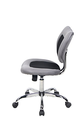 Bonum Swivel Desk Office Chair Low Back Armless Task Study Chair Adjustable Seat Height Mesh Home Chair - Black (Black)