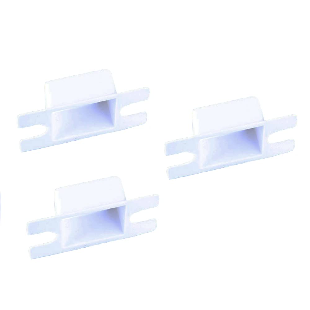 3 Pcs Door Strike Plate Dust Box, White Plastic Latch Retaining Plate Buckle Box for Wood Metal Door