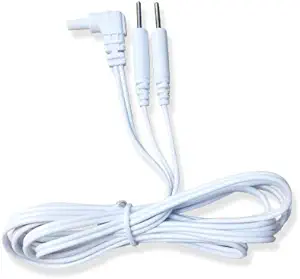 Easy@Home Replacement TENS Lead Wires, for EHE010/012pro,2.35mm Shielded Plug to Two 2mm Pin Connectors,2pc/Pack #EHE010-012(W)