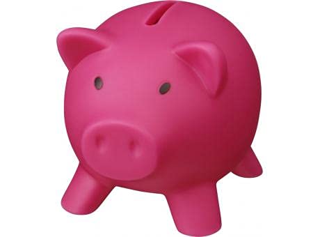 PVC Piggy Bank with Soft Body in Vivid Colours, Original Small Children's Box, Lightweight and Durable Travel Box (Fuchsia/Pink)