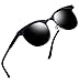 Joopin Semi Rimless Polarized Sunglasses Women Men Retro Sun Glasses with Case (Black Metal Frame Black Lens)