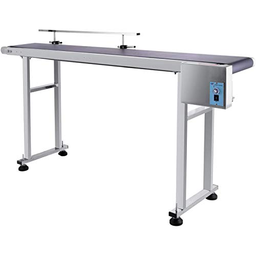 OrangeA Belt Conveyor 59 x 7.8 in Adjustable Conveyor Table 0-82 ft per min Conveyor Belt Stainless Steel Motorized Anti-Static PVC Belt with Single Guardrail - Thumbnail 2