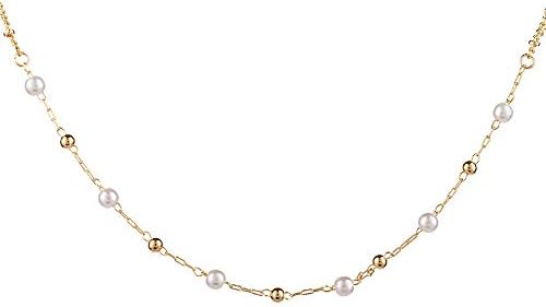 Choker Necklace for Women Girls - 14K Gold Filled Layered Choker Necklace Pearl Choker Disc Coin Choker NecklaceHeart Choker Necklace Bridesmaids Friends Parties Gifts for Her