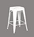 AC Pacific 24” Metal Backless Barstool Set of 2 – Country Rustic Style, Lightweight & Sturdy Build, Easy Assembly – Distressed White Finish