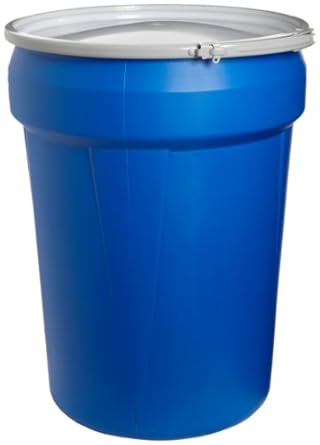 Eagle 1601MB Blue High Density Polyethylene Lab Pack Drum with Metal Lever-lock Lid, 30 gallon Capacity, 28.5" Height, 21.25" Diameter