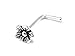 1 Piece 20g (0.8mm) Nose Stud Cherry Blossom Flower L Shape 5/32