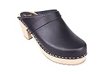 Lotta From Stockholm Swedish Clogs : High Heeled Clog in Black Leather