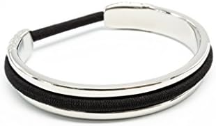 bittersweet hair tie bracelet by Maria Shireen™ – Flower Design – Steel Silver