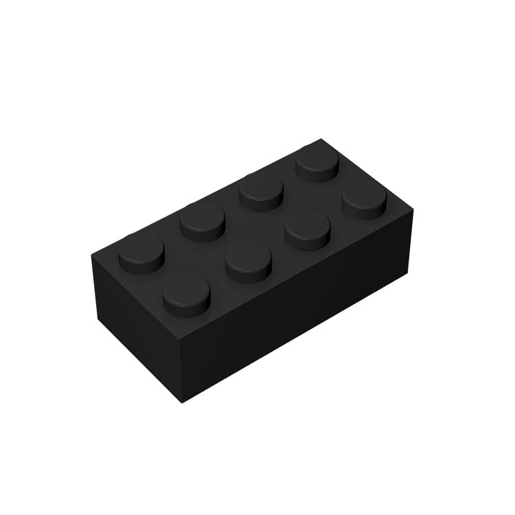 TTEHGB TOY Classic Bulk Brick Block 2x4, 100 Pieces Building Bricks, Compatible with Parts and Pieces 3001 And All Major Brands (Colour: Black)