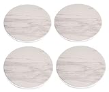 Absorbent Ceramic Coasters for Drinks,4.2" Coaster Set with Cork Back Marble Style Pack of 4