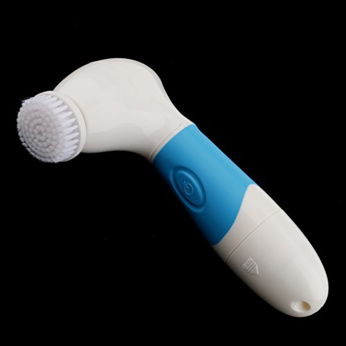 Dovewill Professional 7 in 1 Deep Cleaning Electric Face Cleaner Brush Scrubber Facial Massager SPA Exfoliator Kit Set - White & Blue