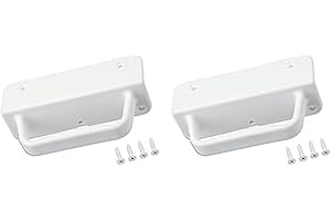 ADVANTAGE INDUSTRIES Nylon Gate Handle | Best Grip/Extra Knuckle Room | Left & Right Reversible | Sturdy Design w/Easy Alignment | Heavy Duty Outdoor Gate Pull | Aluminum & Vinyl/PVC 2 Pack - White