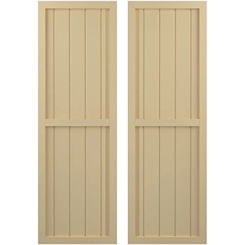 Ekena Millwork ARW101BF518X73NTH Americraft Five Exterior Real Wood Two Equal P…