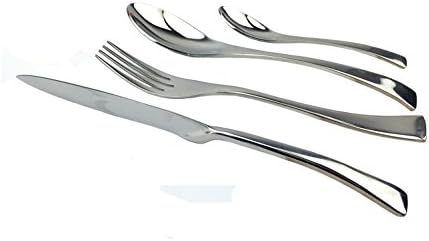 Riimax 4 Piece Stainless Steel Flatware Including Fork Spoons Knife Tea Spoon (Silver)