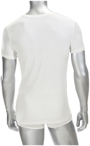 Mens Crew Neck T Shirt - 100% Silk -White