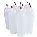 kelkaa 8oz HDPE Plastic Squeeze Bottles with Wide Mouth Opening, Red Tip Yorker Caps with 0.030 Orifice for Condiments and Any Thick Liquids Products, Refillable Empty Bottles (Pack of 10)