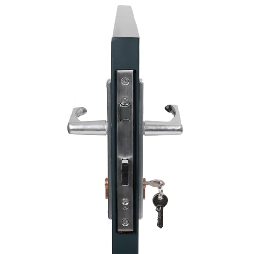 SONGMICS Galvanised Steel Garden Gate, Heavy Duty and Durable with Lock and Key, Gate Dimensions