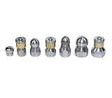 XZT-7Pack 4000psi Sewer Jetter Nozzle Kit,Rotating Button Nose,Pressure Washer Drain Jetter Hose Nozzle