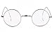 Agstum Retro Small Round Optical Rare Wire Rim Eyeglasses Frame (Silver, 39mm)