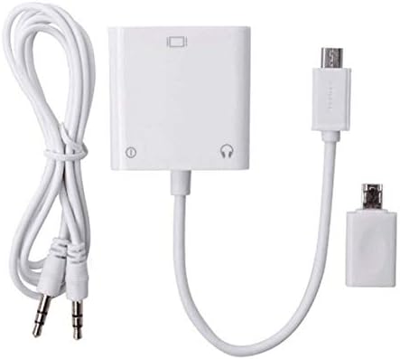 Kongqiabona Micro USB to VGA Audio Cable Micro USB To VGA Video To Audio Adapter Converter Mobile Phone TV Connection