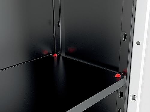 Armadio Alto Stilo, 3 Ripiani Regolabili, Grigio Scuro, 68x39x173 H Cm