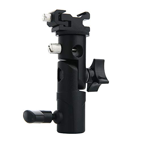 Bestshoot Professional Universal E Type Camera Flash Speedlite Mount Swivel Light Stand Bracket Umbrella Shoe Holder Fits Canon Nikon Pentax Olympus Nissin Metz and other Speedlite Flashes with Standa