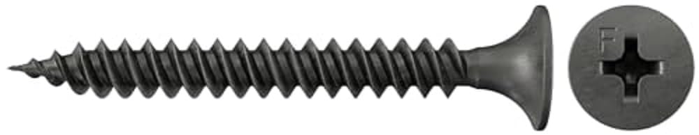 fischer Special Screws FSN-TPD 3.9 x 35 - Drywall Screws with Trumpet Head and Fine Thread for Dry and Acoustic Construction, Phosphated - Pack of 1000 - Item No. 665015