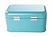 Bread Box for Kitchen Counter - Bread Bin, Retro Storage Container with Front Window, For Doughnuts, Pastries, Cookies - 12 x 7 x 6 Inches, Turquoise