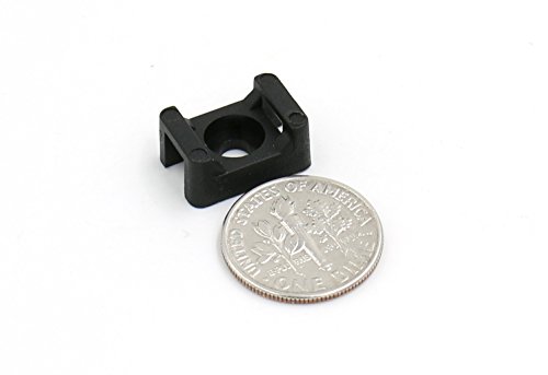 iExcell 100 Pcs Black 4.5mm Width Cable Tie Base Saddle Type Mount Wire Holder - Thumbnail 2