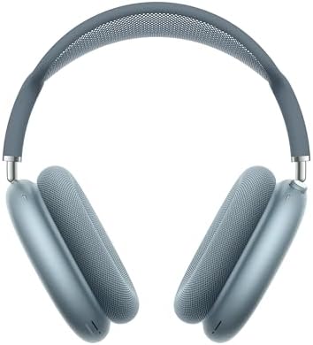 AirPods Max Cuffie wireless over-ear, Cancellazione attiva del rumore di livello pro, Modalità Trasparenza, Audio spaziale personalizzato, Ricarica USB-C, Cuffie Bluetooth per iPhone, Azzurro