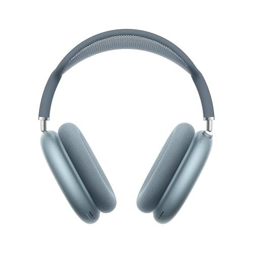 AirPods Max Cuffie wireless over-ear, Cancellazione attiva del rumore di livello pro, Modalità Trasparenza, Audio spaziale personalizzato, Ricarica USB-C, Cuffie Bluetooth per iPhone, Azzurro