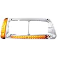 United Pacific 32495 Headlight Bezel, 14 LED, with Turn Signal, Amber LED/Amber Lens, for Freightliner FLD