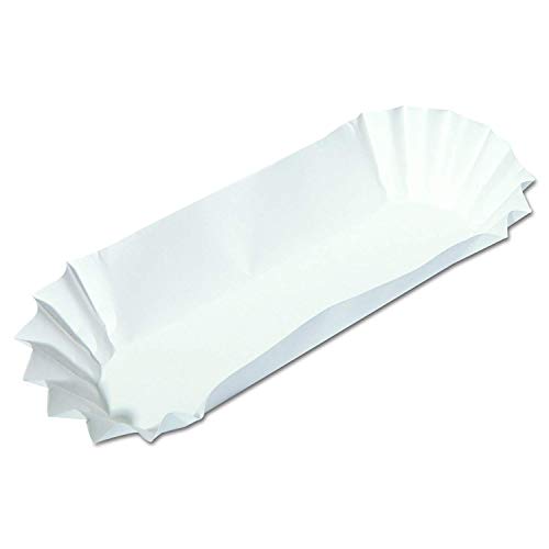 750 Paper Hot Dog Trays | White Hot Dog Wrappers | 8 Inch Hotdog Tray Holders | Fluted Hotdog Boats | Sturdy Hotdog Wrappers - Thumbnail 3