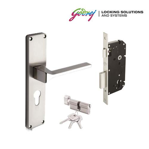 Godrej Mortise Lock DC 5992 NEH 16 CY Zinc Alloy Door Handle (Silver