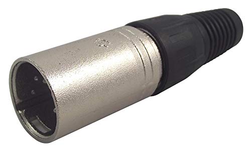 Pro Signal 5-Pole XLR Plug with Black Strain Relief – Cable Mount, Professional Metal Audio Connector - PSG01319