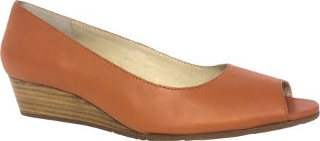 Sudini Footwear Women's Willa Peep Toe Wedge,Sienna Leather,US 8.5 M
