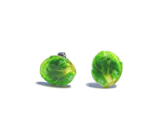 Mini Brussels Sprout Stud Earring - Tiny Food Jewelry - Thumbnail 3