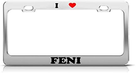 Envelope I HEART FENI Bangladesh Metal Auto License Plate Frame Tag Holder