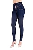 ARCO IRIS Women's High Waist Tight Denim Skinny Stretch Jeans Navy Junior