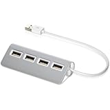 Sabrent Premium 4 Port Aluminum USB Hub (9.5" cable) for iMac, MacBook, MacBook Pro, MacBook Air, Mac Mini, or any PC (HB-UMAC)