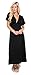 Stanzino Women's V neck Short Sleeve Elastic Waist Maxi Dress