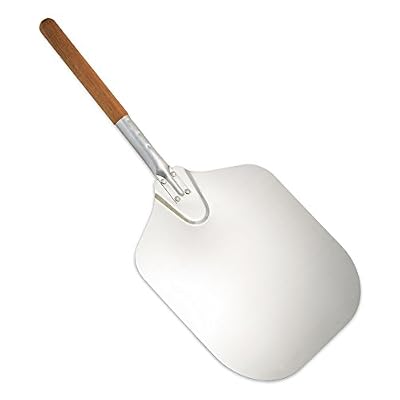 TrueCraftware Reinforced Aluminium Pizza Peel with Wooden Handle 12" x 14" Inches