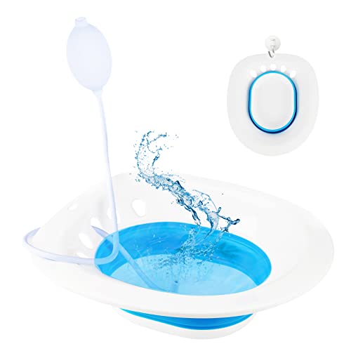 Folding Sitz Bath Kit Toilet Seat, Perineal Soak Wash Bath Tub with
