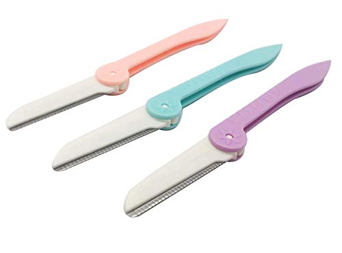 3 PCS Eyebrow Razor Shaper Cheek Facial Hair Remover Peach Fuzz Shaver Women's Trimmer Shaving Grooming Kit