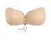 Skirei Self Adhesive Fly Bra Strapless Invisible Push Up Bra With Drawstring for Backless Dress,Party Dress(B, Nude)